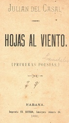 primera pgina de la edicin prncipe de Hojas al viento (1890)