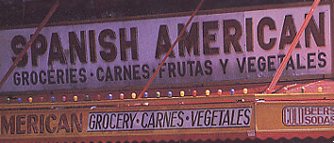 mercado en Columbus Avenue, New York.  Las frutas y las comidas siguen  conformando el imaginario de lo americano