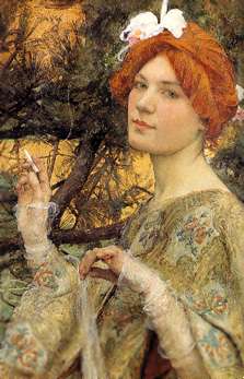 Edgar Maxence.  La Femme a l'orchide, 1900.  Muse d'Orsay, Pars.