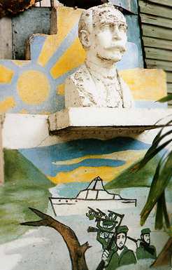 busto de jos Mart con mural (Stgo. de Cuba), fotografa de Tria Giovan