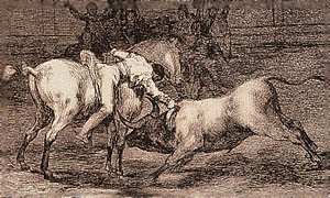 Goya: aguafuerte de Tauromaquia (detalle)