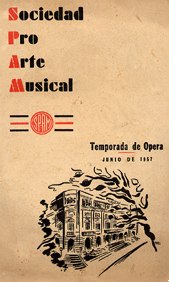 programa de Pro-Arte Musical para la temporada de ópera de junio de 1957
