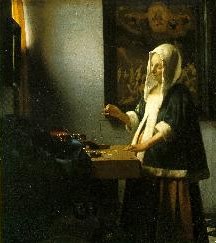Vermeer: mujer sosteniendo una pesa
