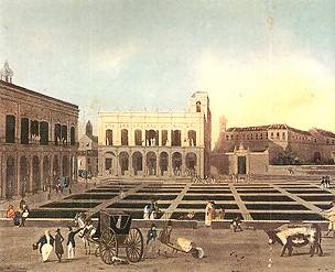 Plaza de Armas (1823, dibujo y grabado Hippolite Garnerey)