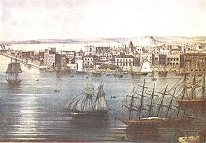 Entrada del puerto de La Habana (Album Pintoresco de la Isla de Cuba, 1855)