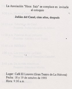 cubierta del programa del Coloquio de 1993